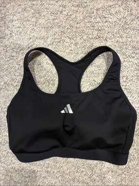 adidas Black Racerback Logo Sports Bra